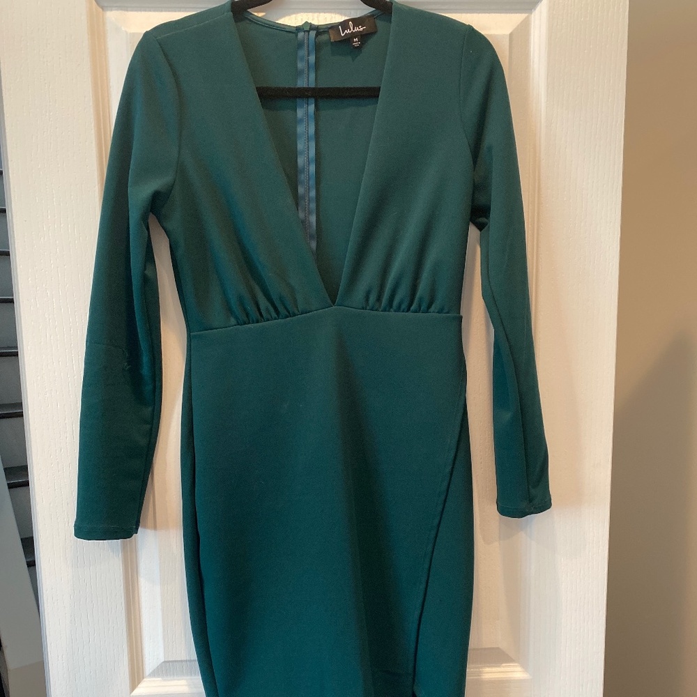 Emerald Long Sleeve Cocktail Dress